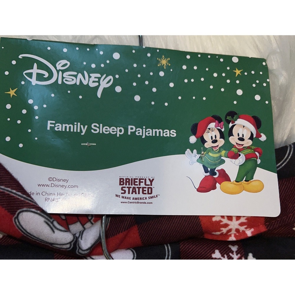 Disney Pajamas Womens M Red Buffalo Plaid Mickey Mouse Christmas 2pc Set NEW - Picture 6 of 9